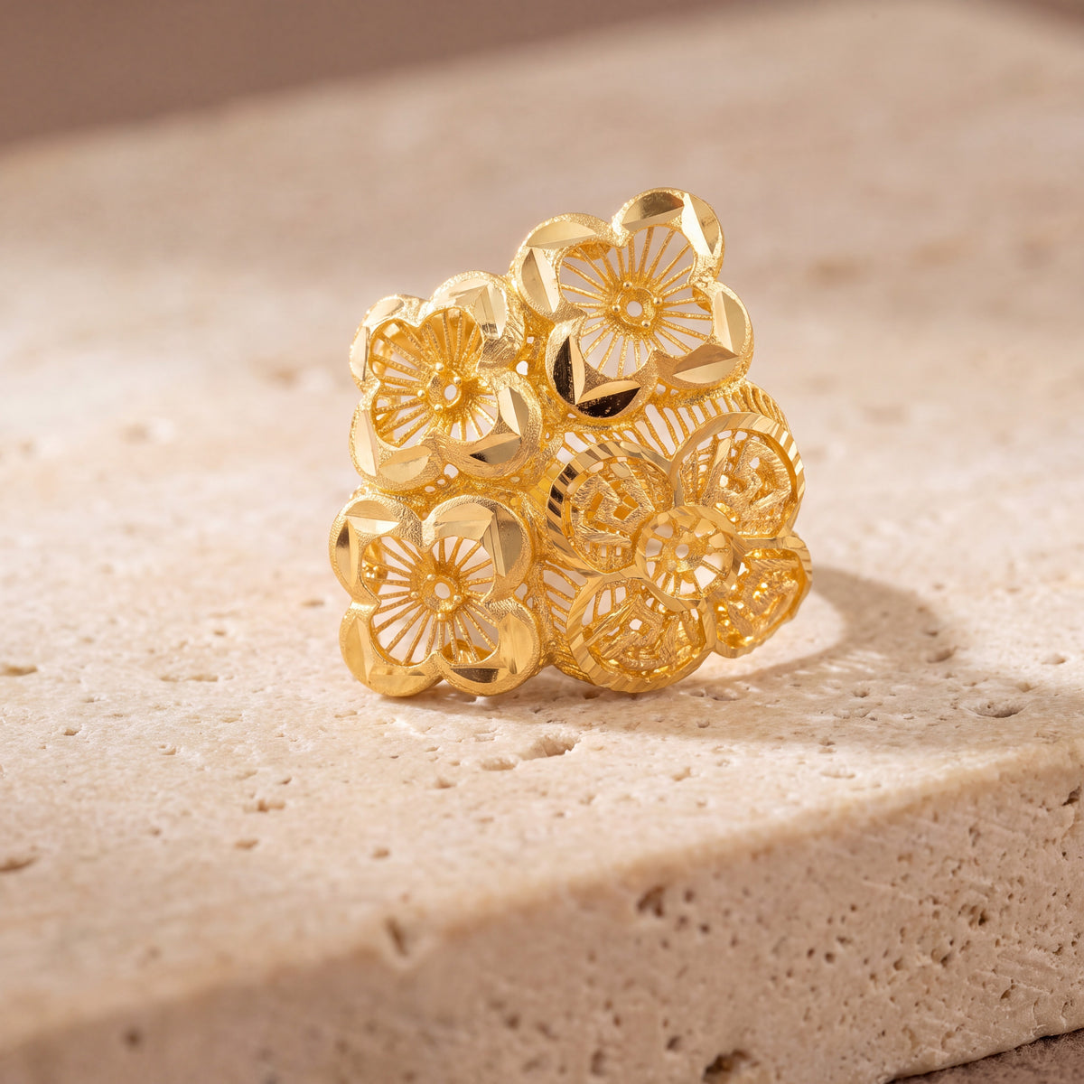 3D RP Rings (D444) on travertine