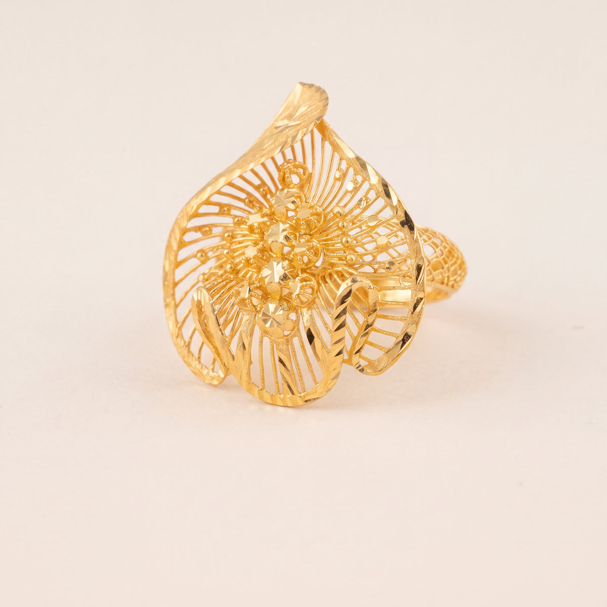 3D RP Rings (D465), 925 silver 24K gold plated