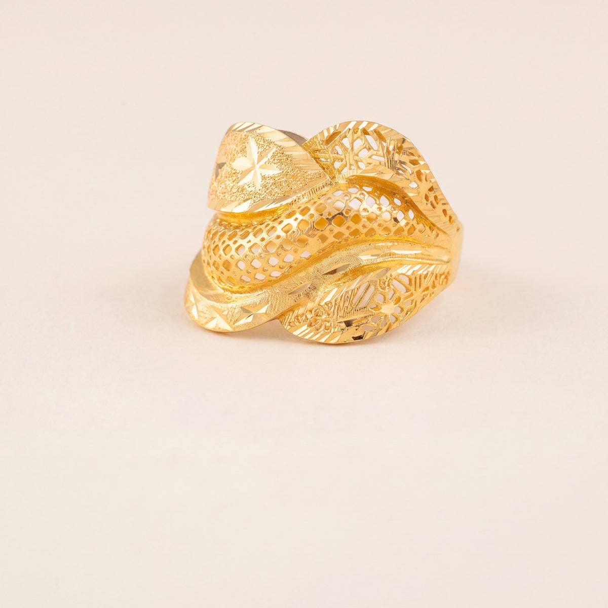 3D RP Rings (D472), 925 silver 24K gold plated