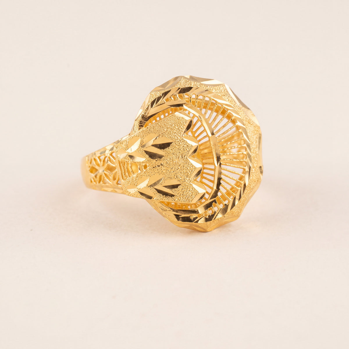 3D RP Rings (D475), 925 silver 24K gold plated