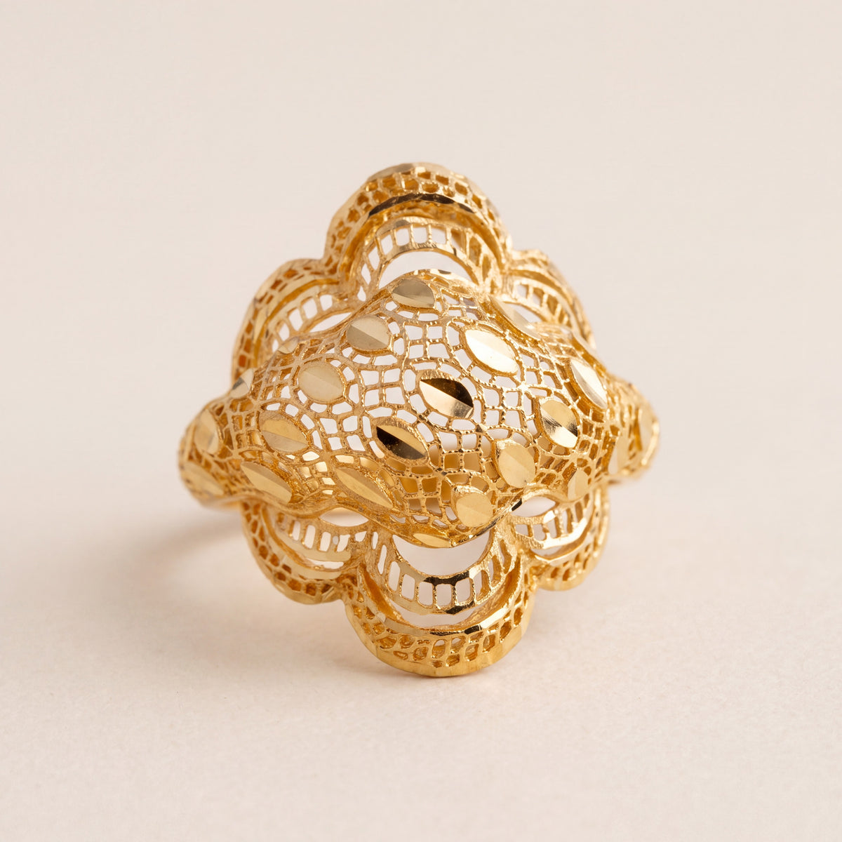 3D RP Rings (D70), 925 silver 24K gold plated