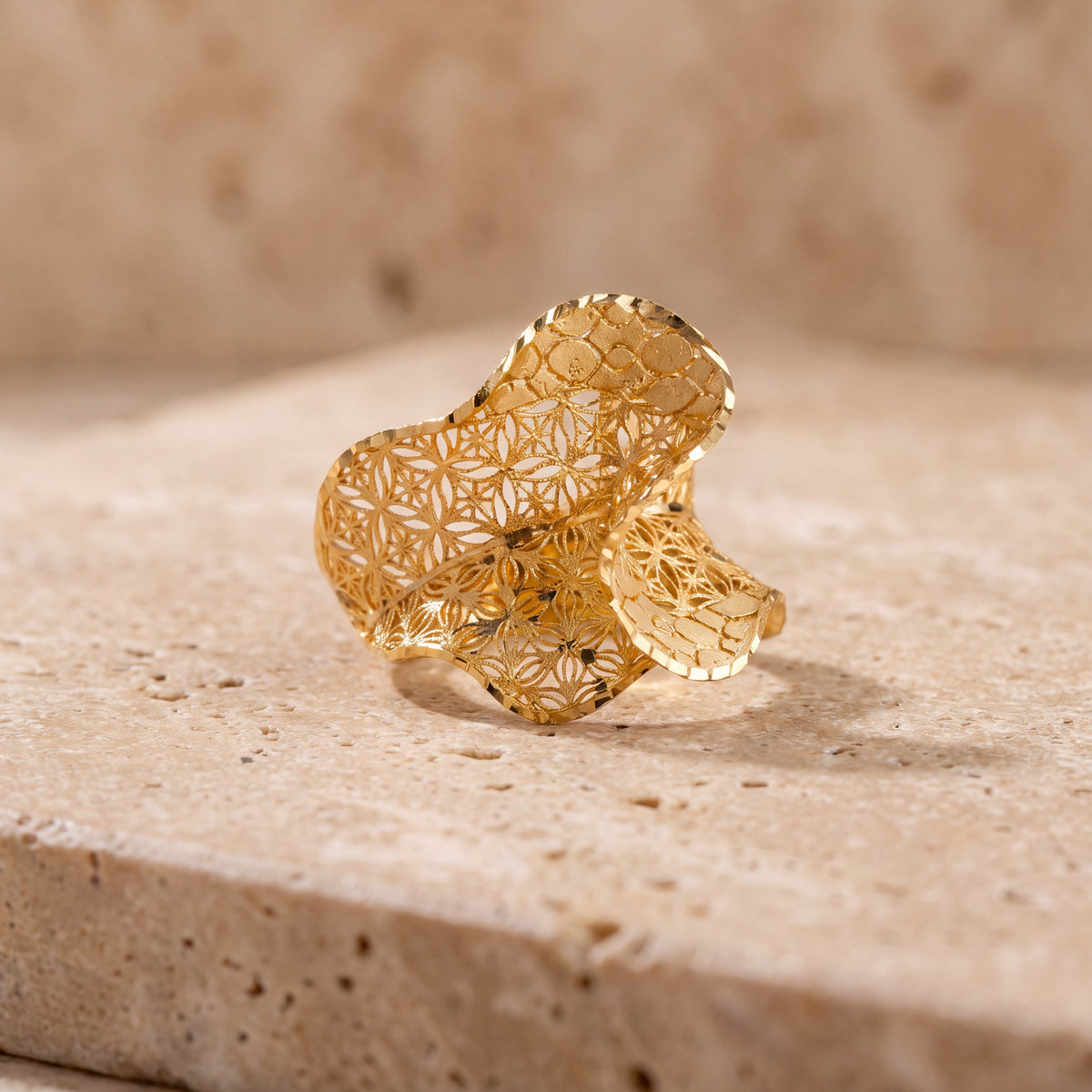 3D RP Rings (D8) on travertine