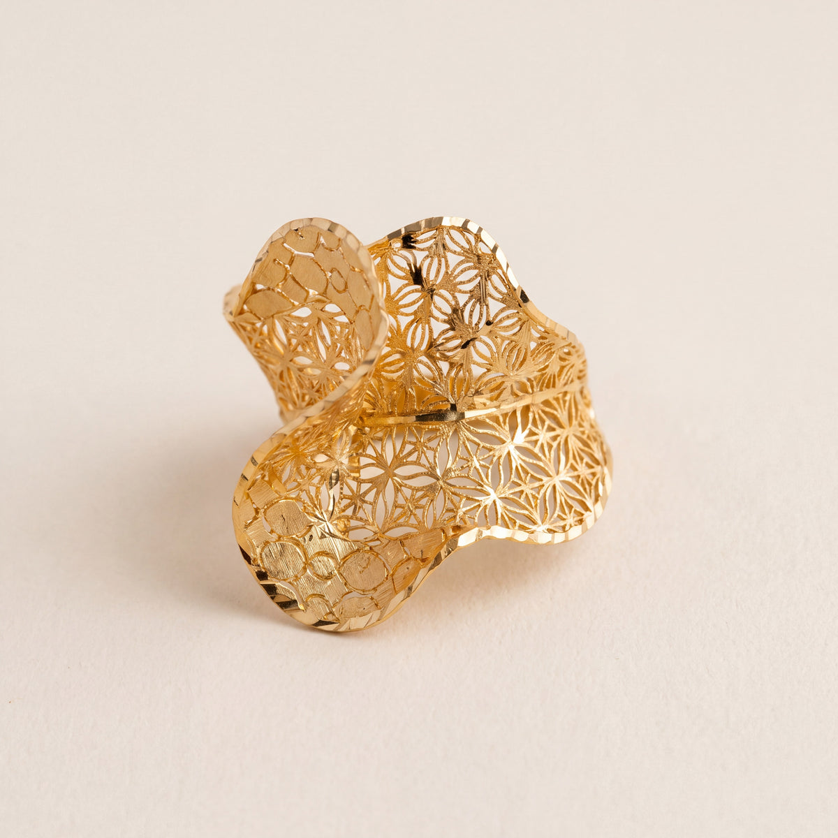3D RP Rings (D8), 925 silver 24K gold plated