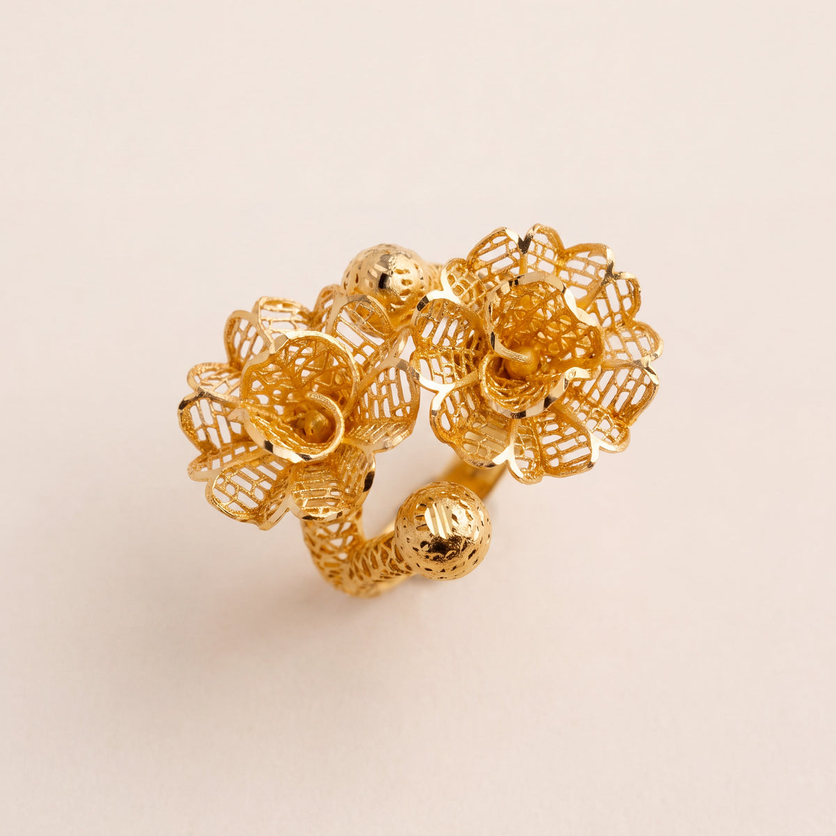 3D RP Rings (D95), 925 silver 24K gold plated