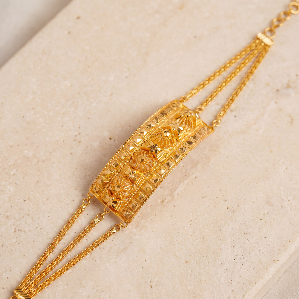 (4 Piece) Big Mushawak Bracelet on travertine
