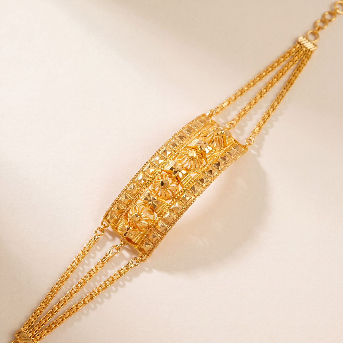 (4 Piece) Big Mushawak Bracelet, 925 silver 24K gold plated