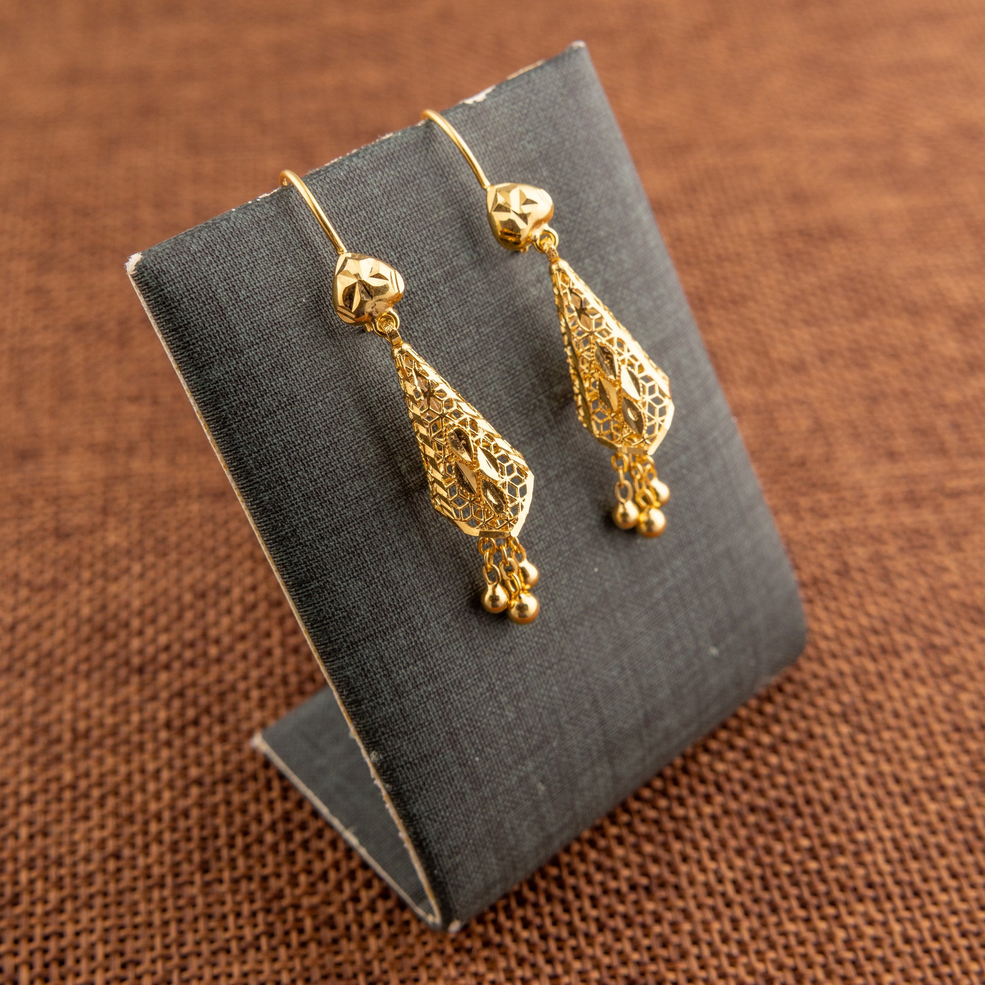 Cone Shaped Earrings (D3) - 925 Silver & 24K Gold Plated