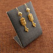 Barrel Shaped Earrings (D32) - 925 Silver & 24K Gold Plated