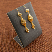 Barrel Shaped Earrings (D33) - 925 Silver & 24K Gold Plated