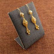 Barrel Shaped Earrings (D37) - 925 Silver & 24K Gold Plated