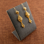 Barrel Shaped Earrings (D38) - 925 Silver & 24K Gold Plated