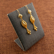 Barrel Shaped Earrings (D39) - 925 Silver & 24K Gold Plated