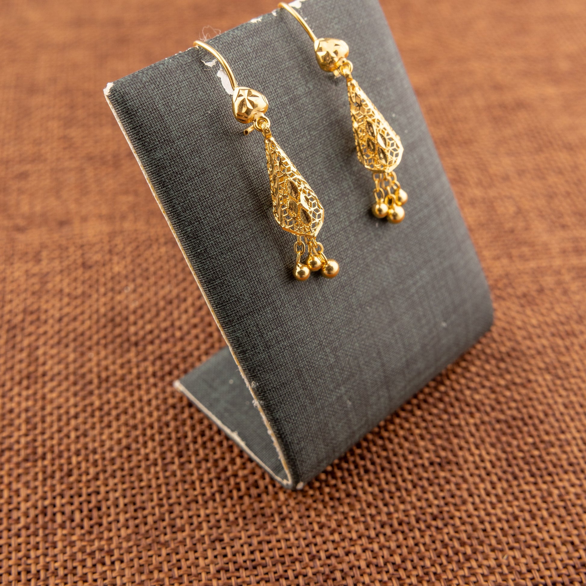Cone Shaped Earrings (D4) - 925 Silver & 24K Gold Plated