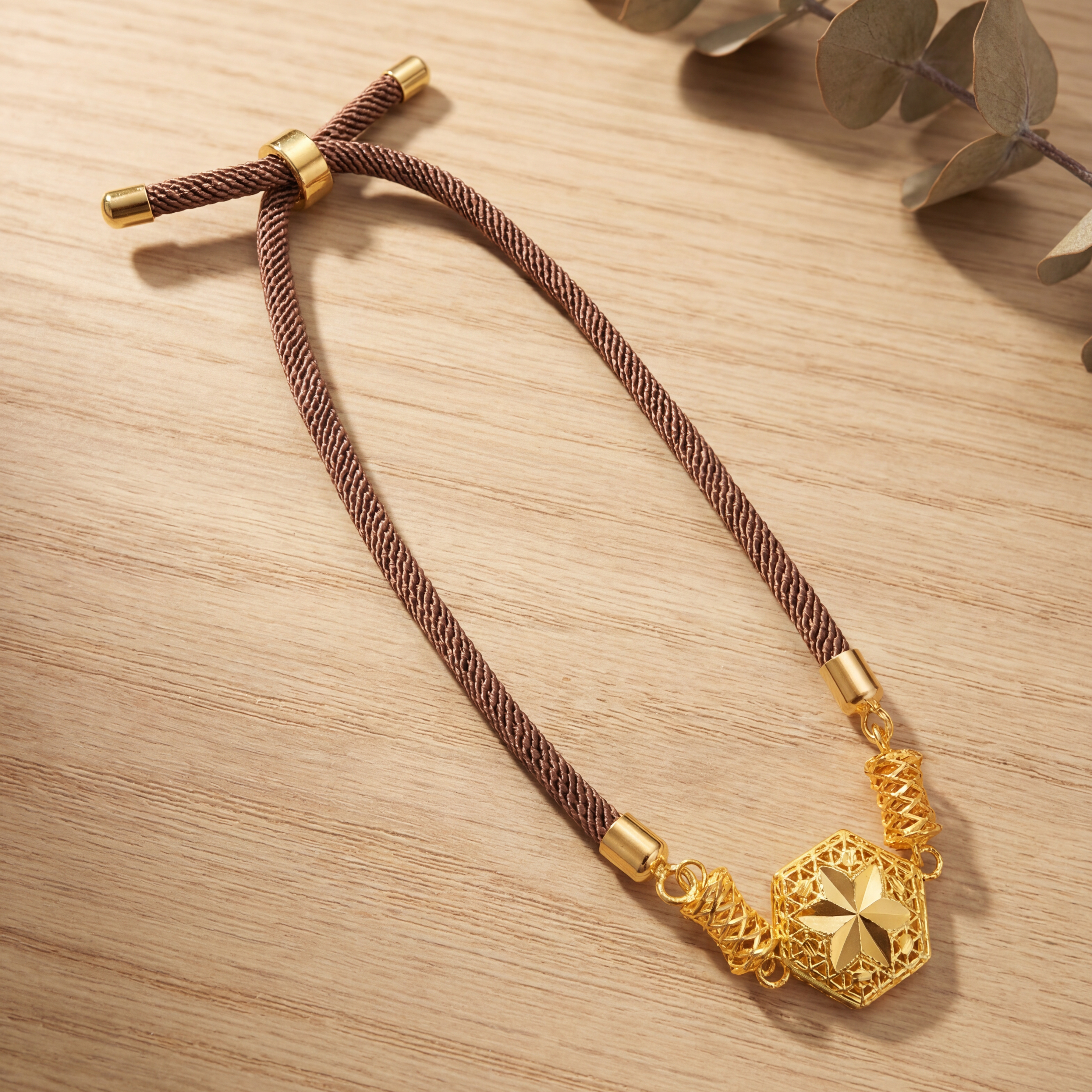 Hexagonal Thread Bracelet - Silver 925 & Gold Plated