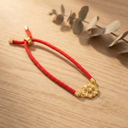 Round Hearts Thread Bracelet - Silver 925 & Gold Plated