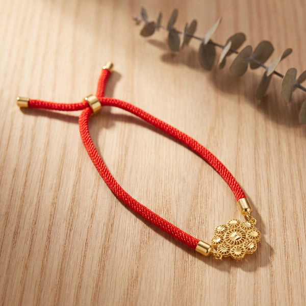 Scalloped Daisy Thread Bracelet - Silver 925 & Gold Plated