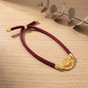 Oval Medallion Thread Bracelet - Silver 925 & Gold Plated