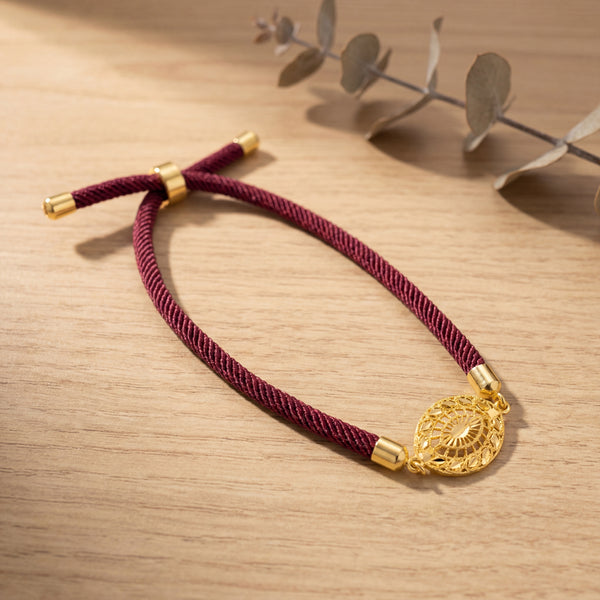 Oval Medallion Thread Bracelet - Silver 925 & Gold Plated