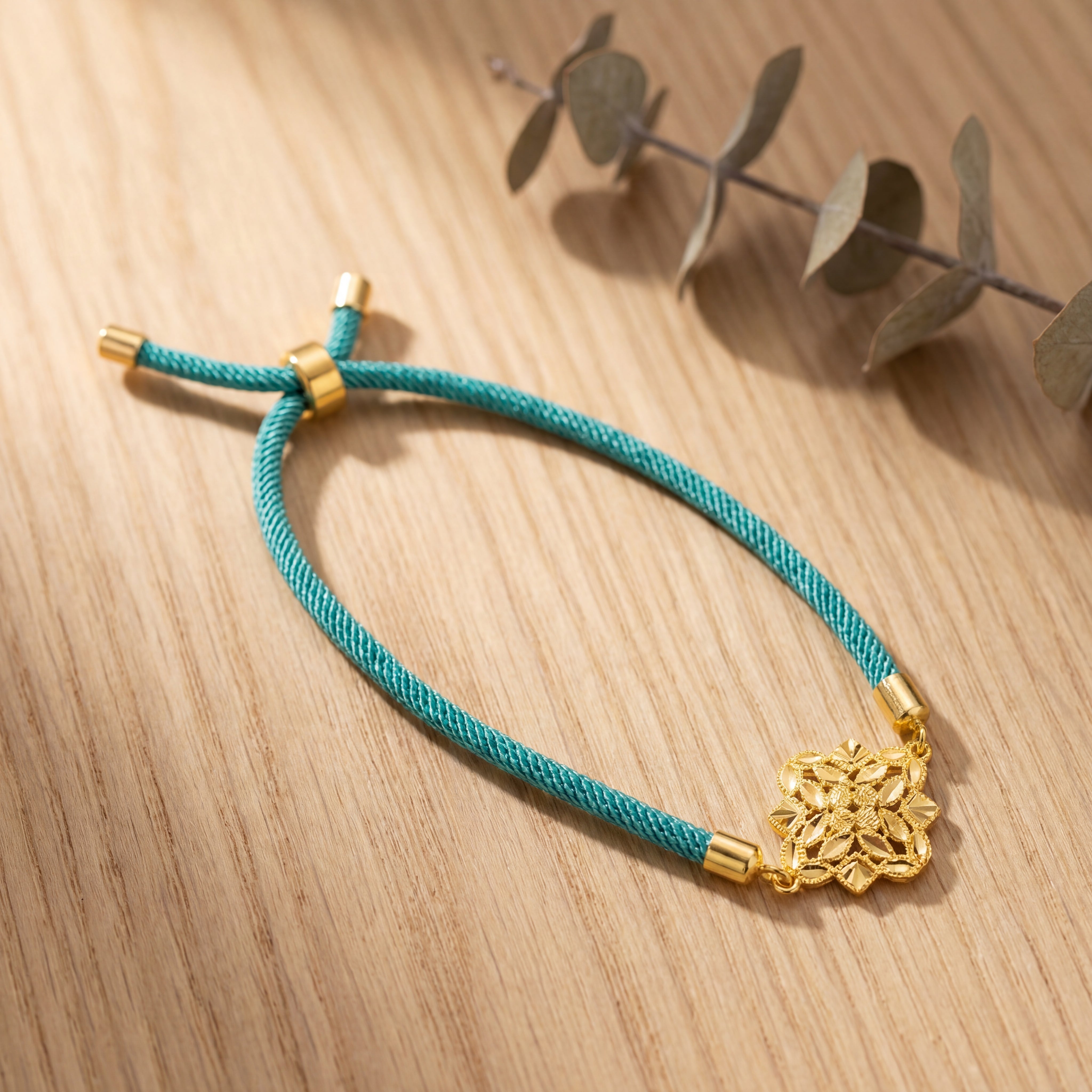 Pointed Star Thread Bracelet - Silver 925 & Gold Plated