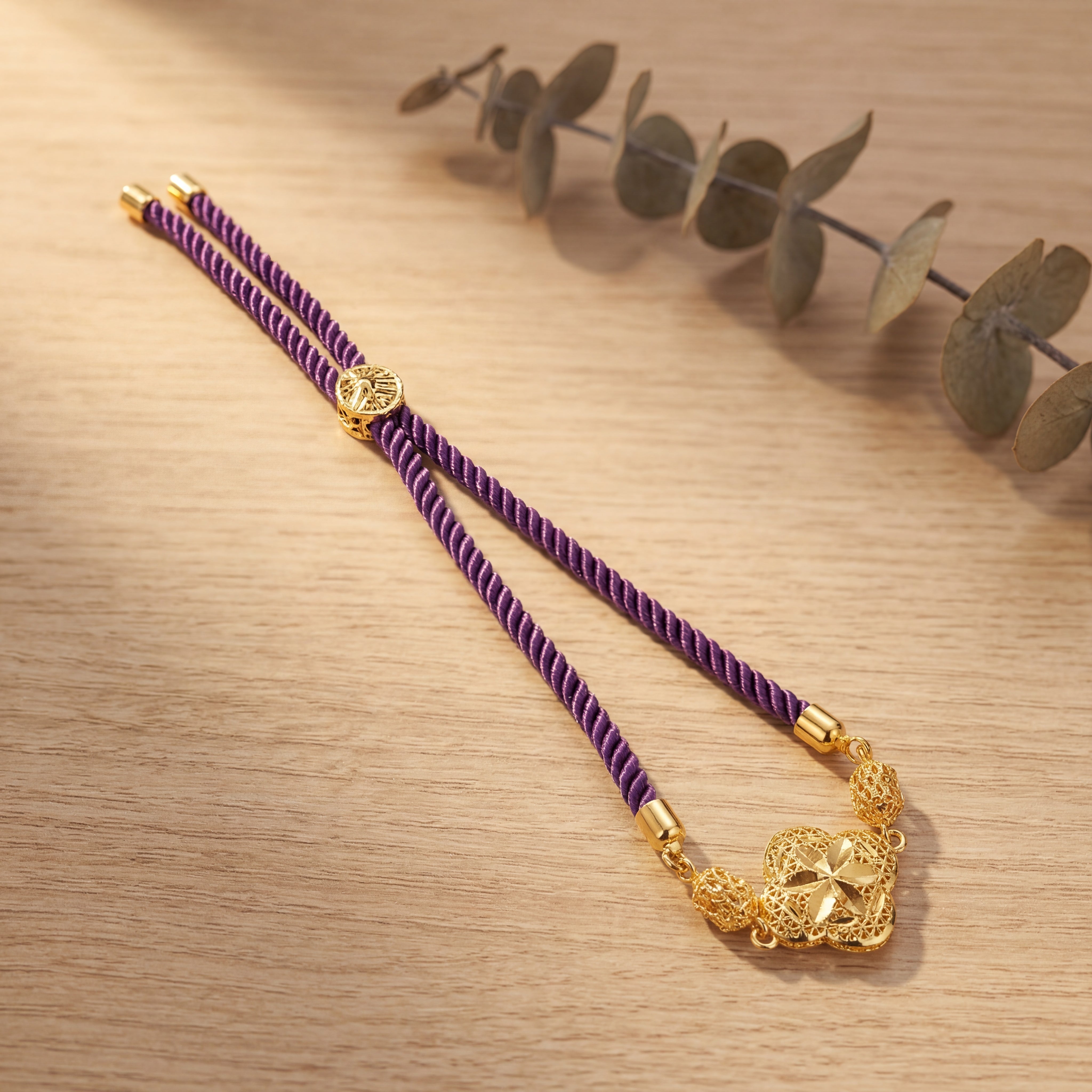 Quatrefoil Thread Bracelet - Silver 925 & Gold Plated