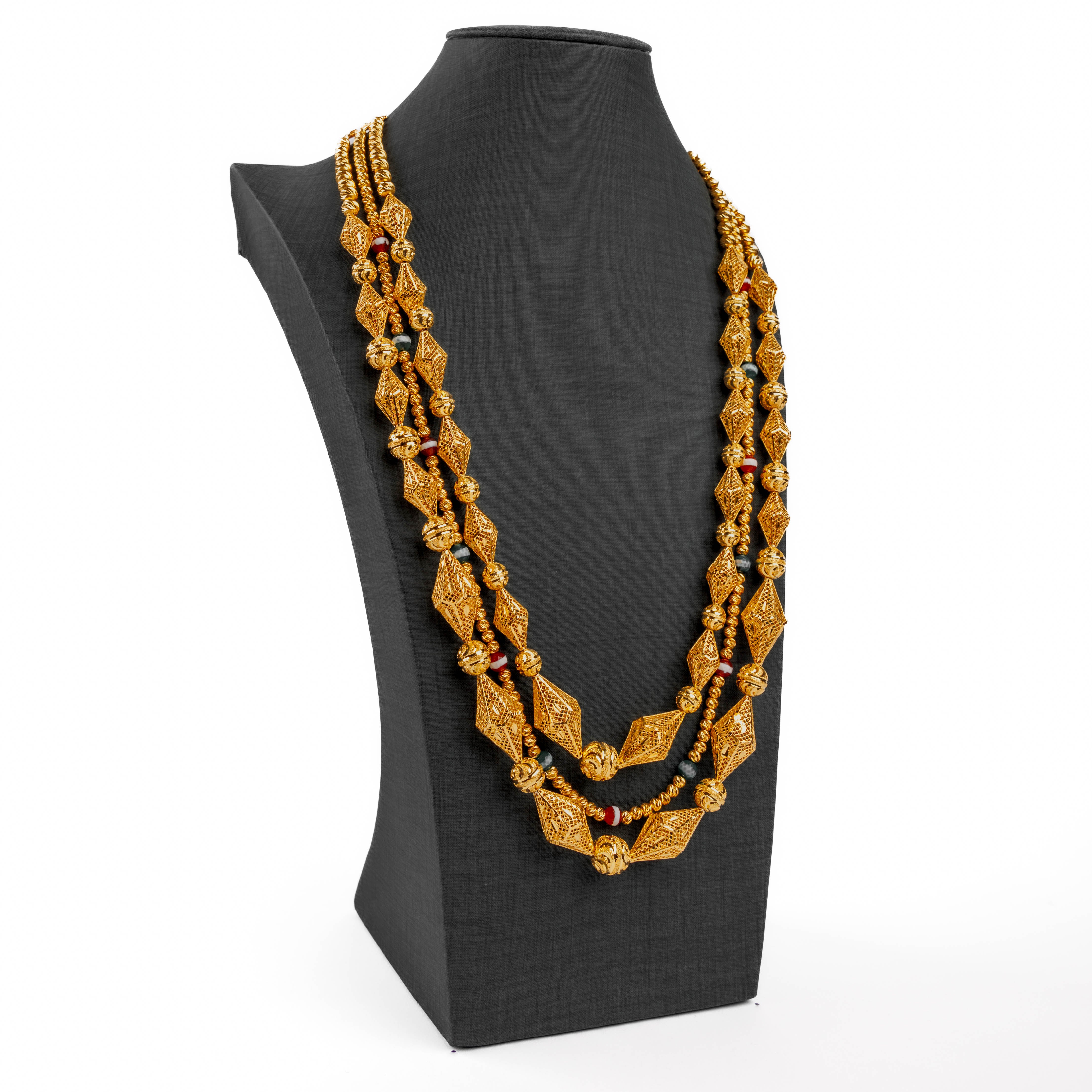 Multi Line Mala (D4) - 925 Silver & 24K Gold Plated