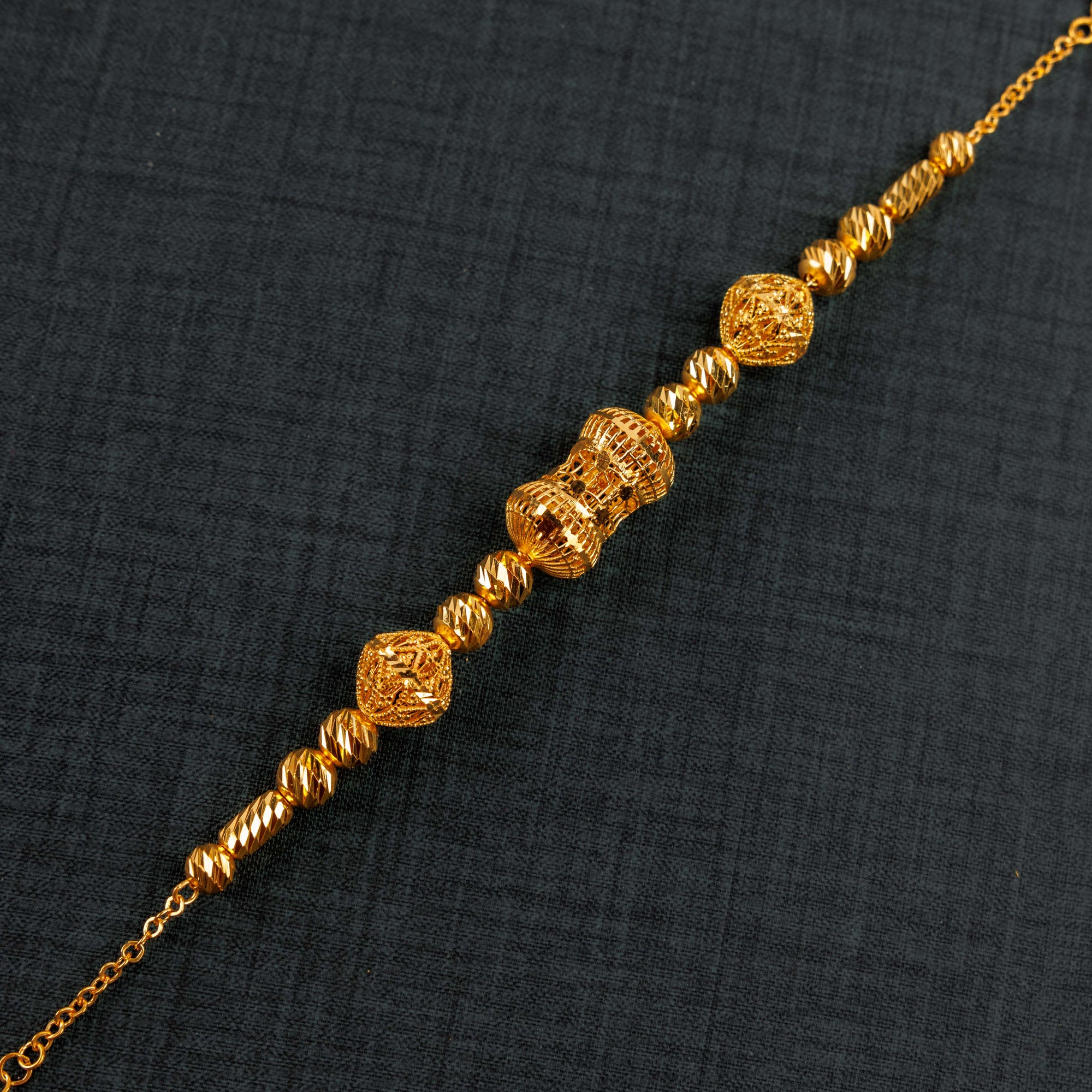 RP Beads & Ball Bracelet (D1) - Silver 925 & Gold Plated