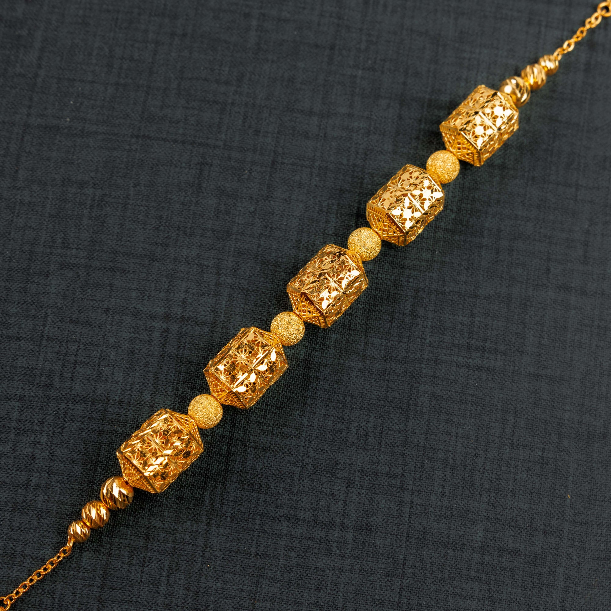 RP Beads & Ball Bracelet (D20) - Silver 925 & Gold Plated