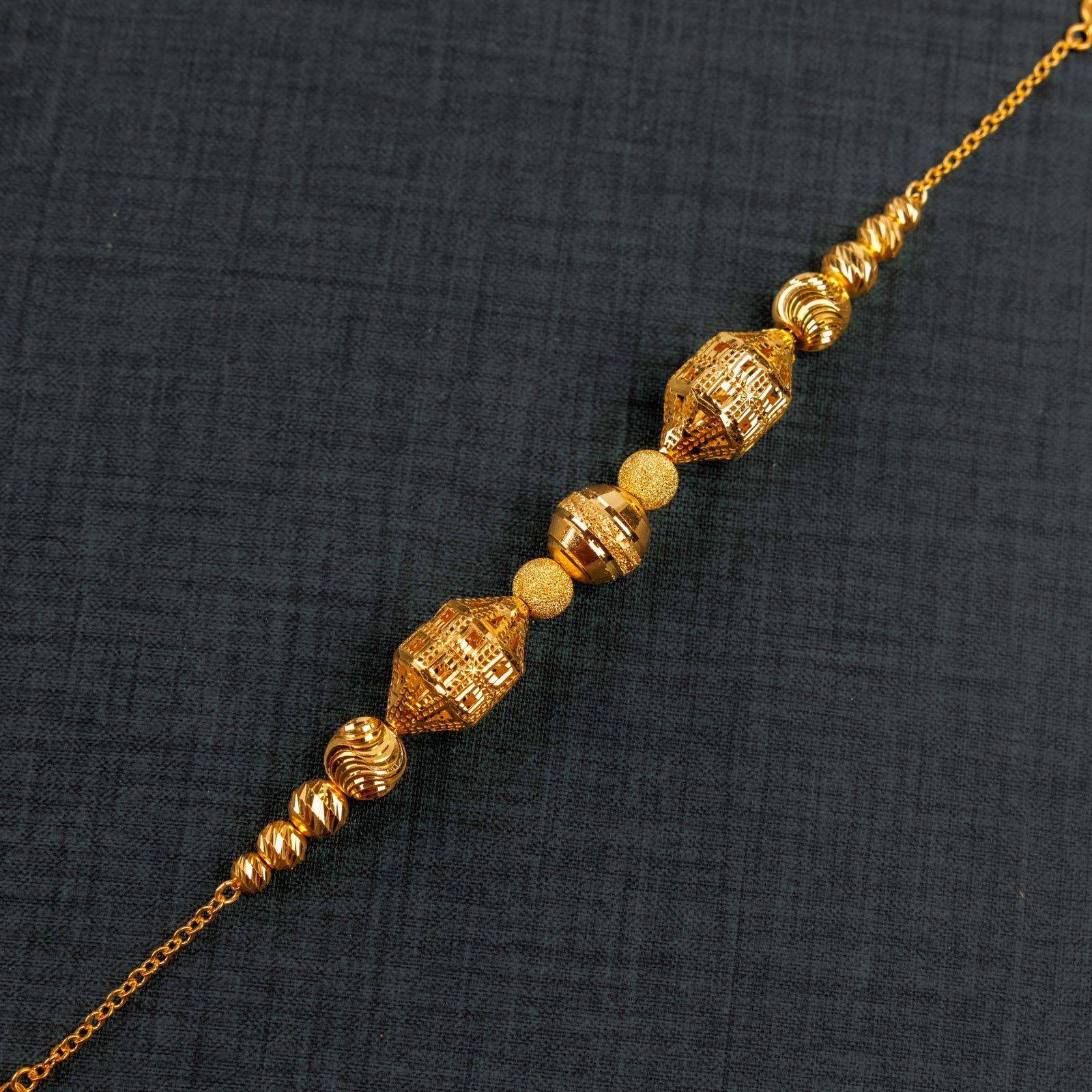 RP Beads & Ball Bracelet (D21) - Silver 925 & Gold Plated