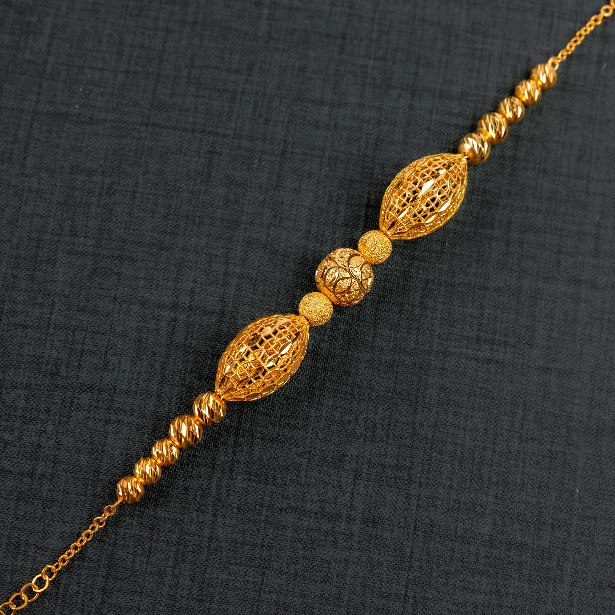 RP Beads & Ball Bracelet (D22) - Silver 925 & Gold Plated