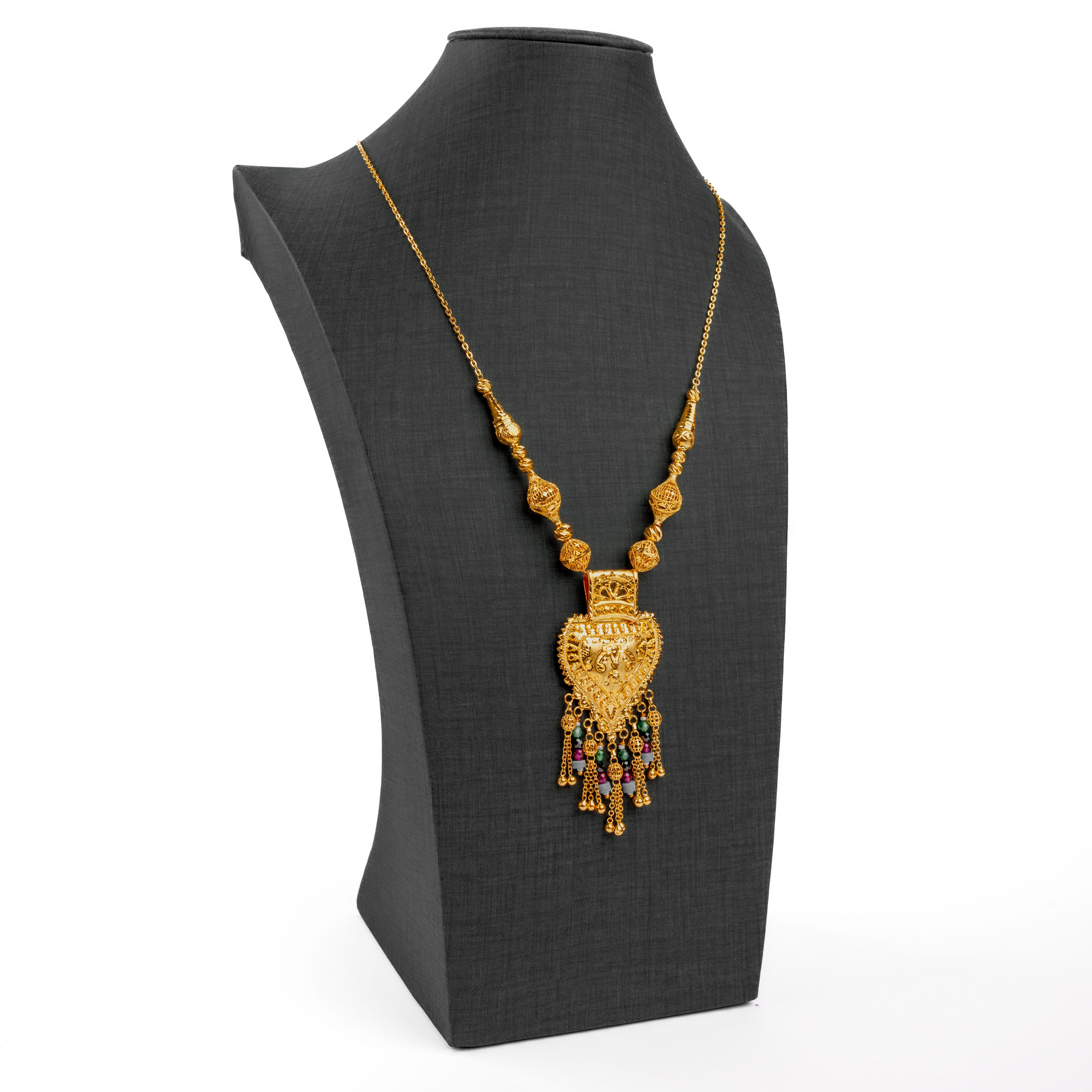 Traditional Mala With Stones (D10) - 925 Silver & 24K Gold Plated