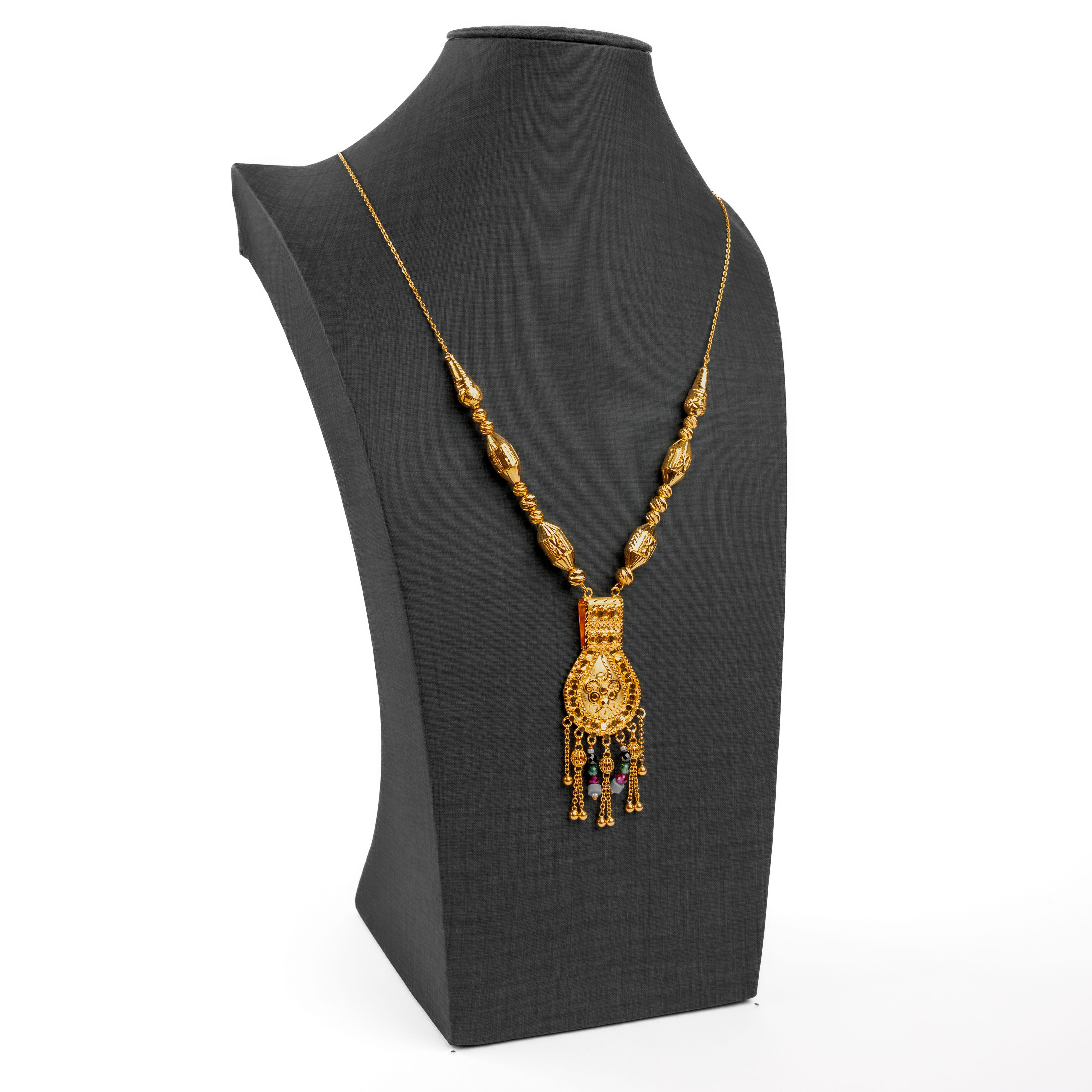 Traditional Mala With Stones (D4) - 925 Silver & 24K Gold Plated