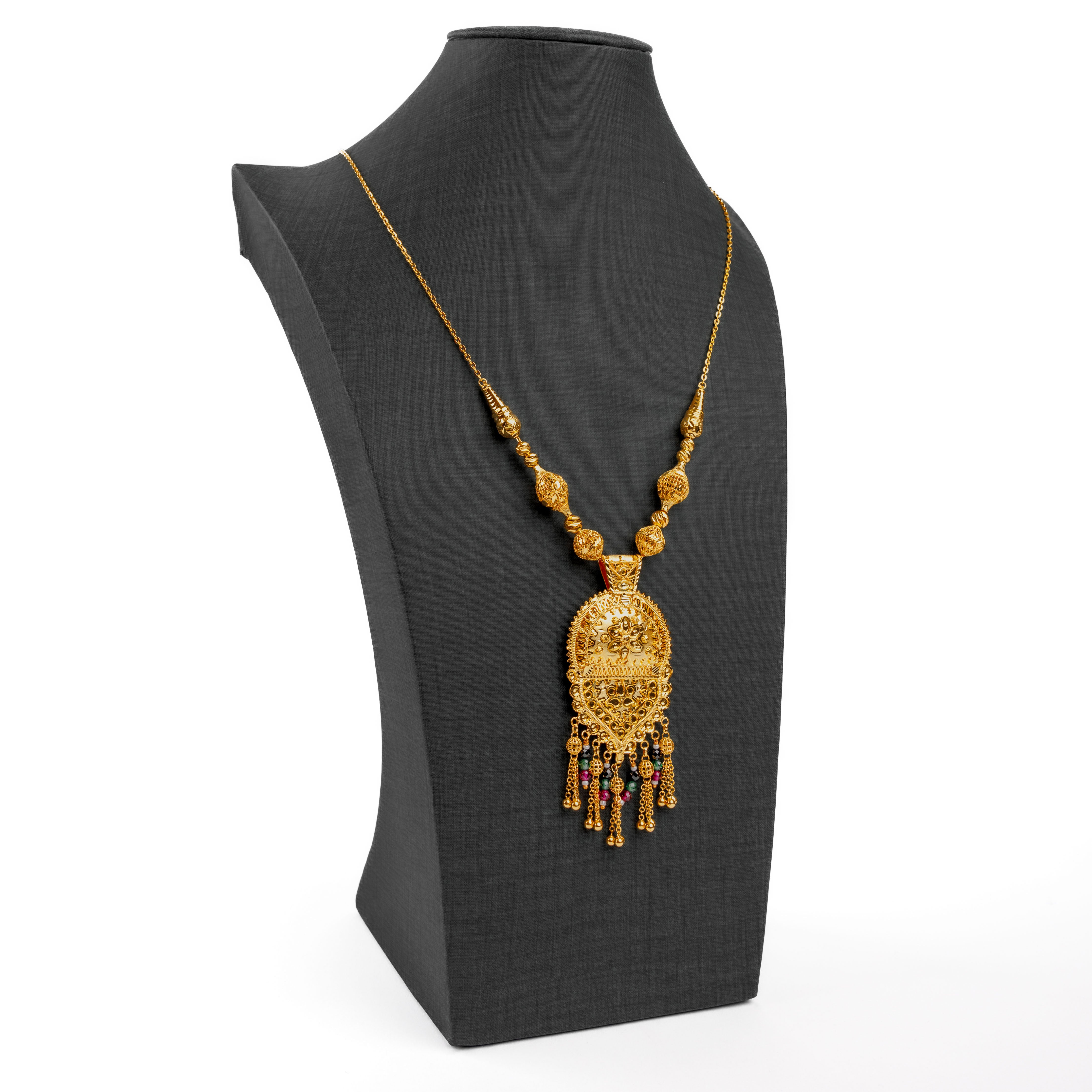 Traditional Mala With Stones (D6) - 925 Silver & 24K Gold Plated