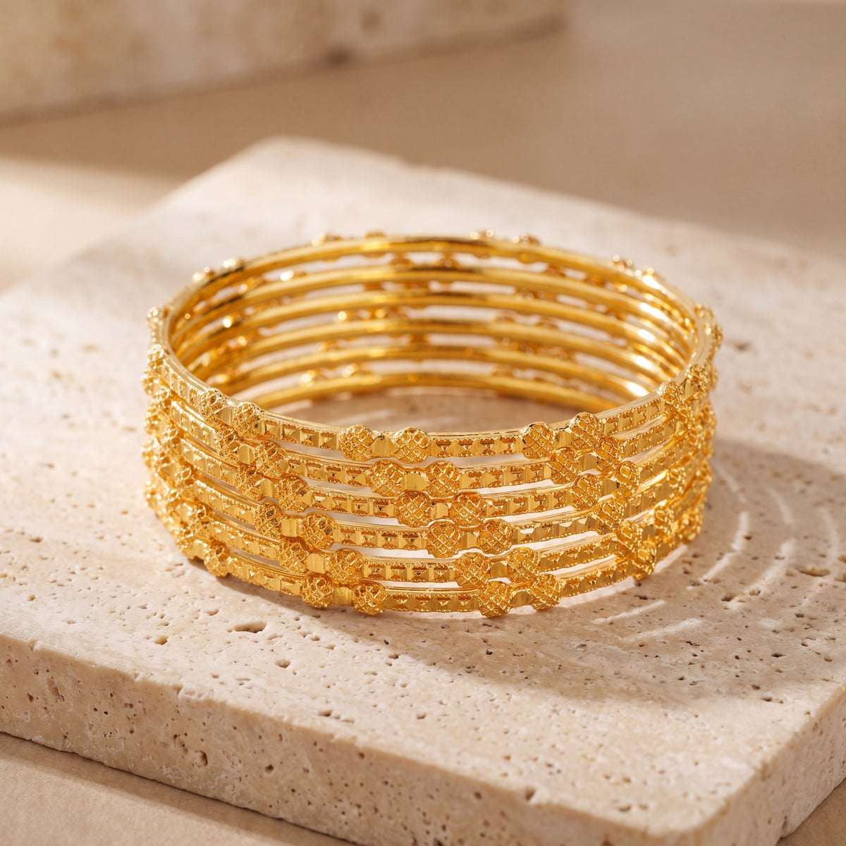 Adult's Bangles (D10-A) on travertine