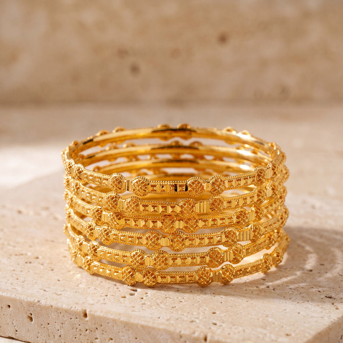 Adult's Bangles (D17-A) on travertine