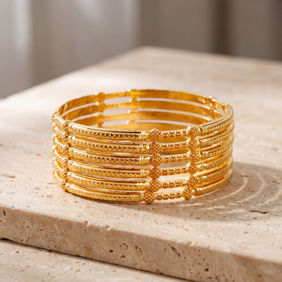 Adult's Bangles (D4-K) on travertine