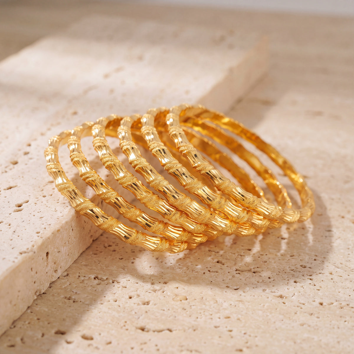 Adult's Bangles (D40-K) on travertine