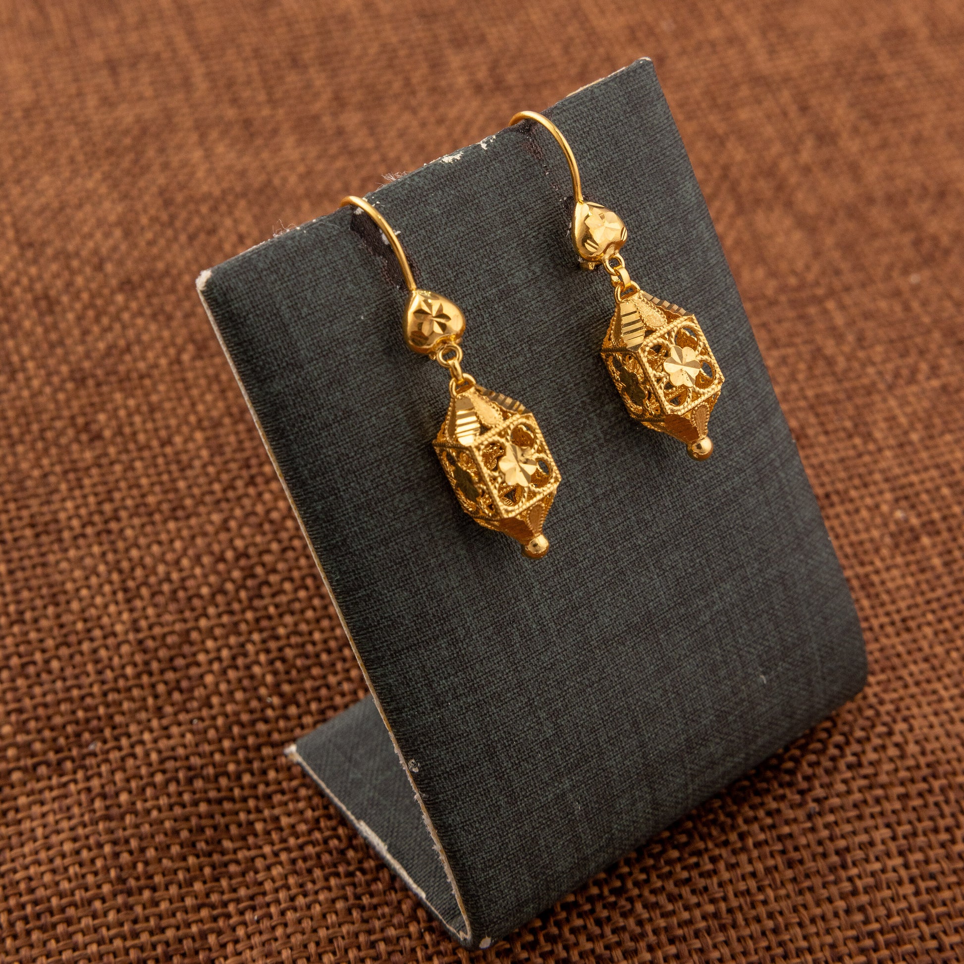 Kid's Bead Drop Earrings (D14) - 925 Silver & 24K Gold Plated - Falaq Jewellery Oman