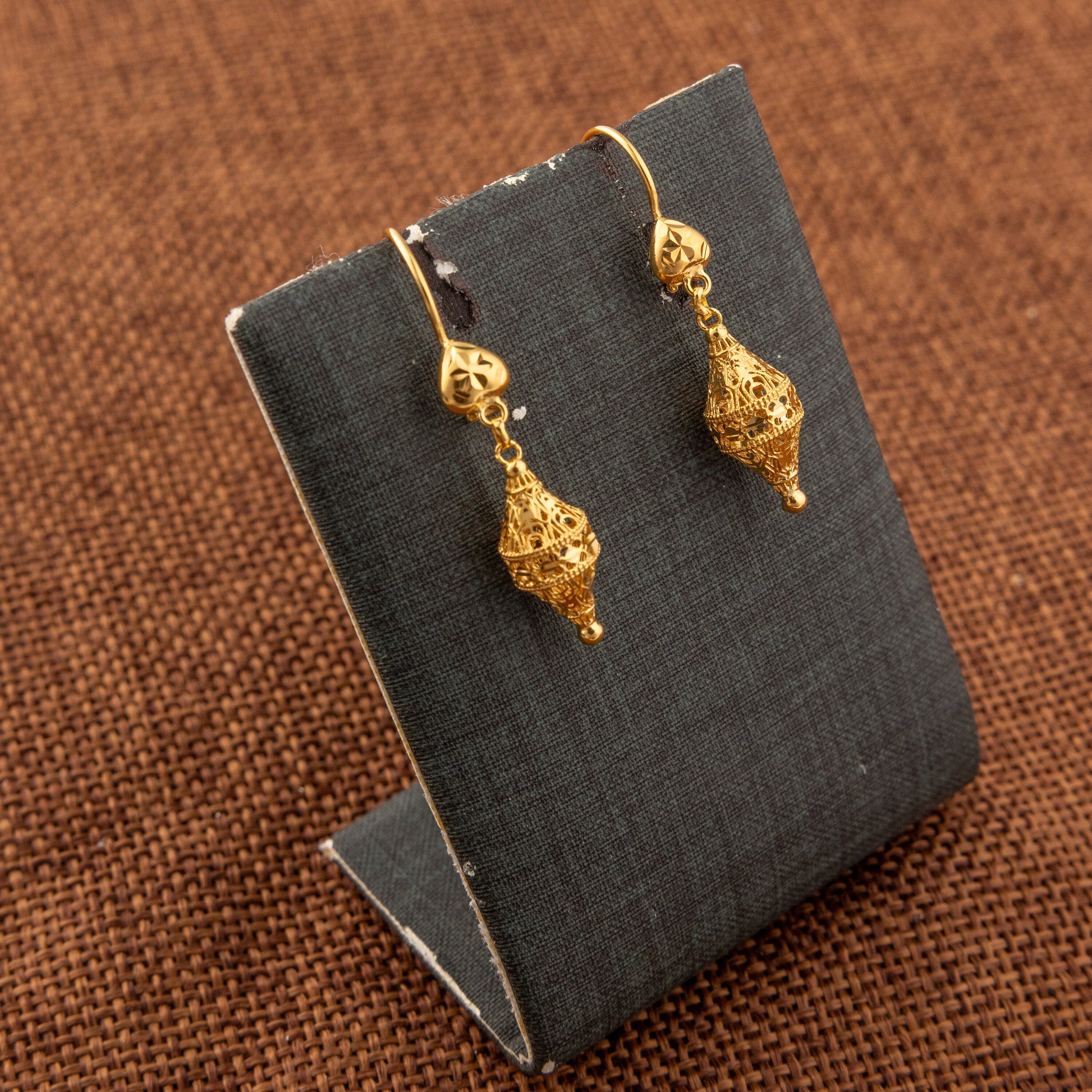 Kid's Bead Drop Earrings (D15) - 925 Silver & 24K Gold Plated - Falaq Jewellery Oman