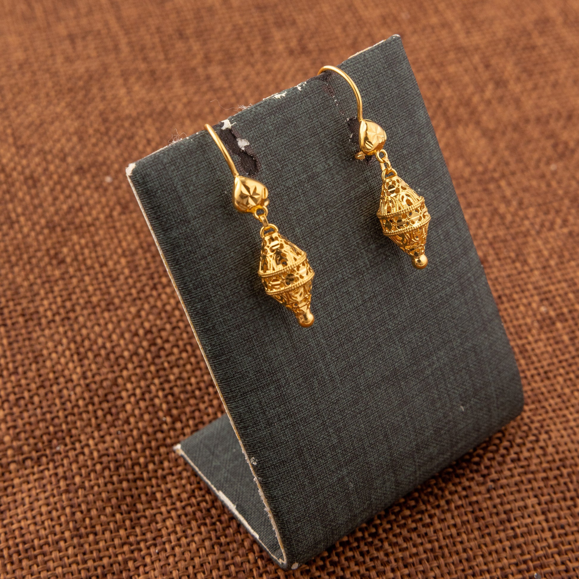 Kid's Bead Drop Earrings (D19) - 925 Silver & 24K Gold Plated - Falaq Jewellery Oman