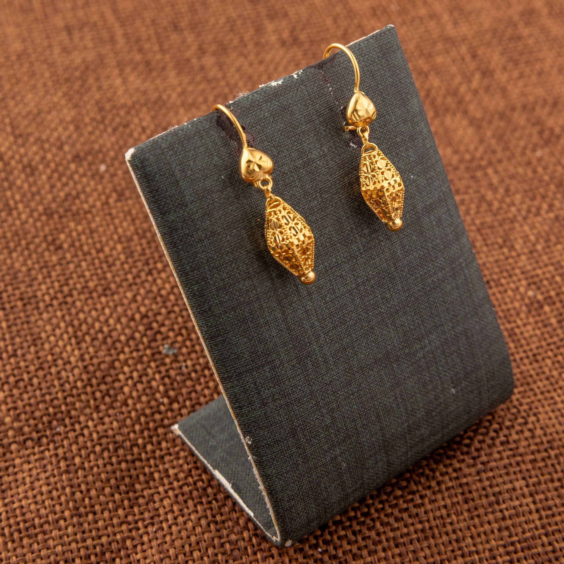 Kid's Bead Drop Earrings (D22) - 925 Silver & 24K Gold Plated - Falaq Jewellery Oman