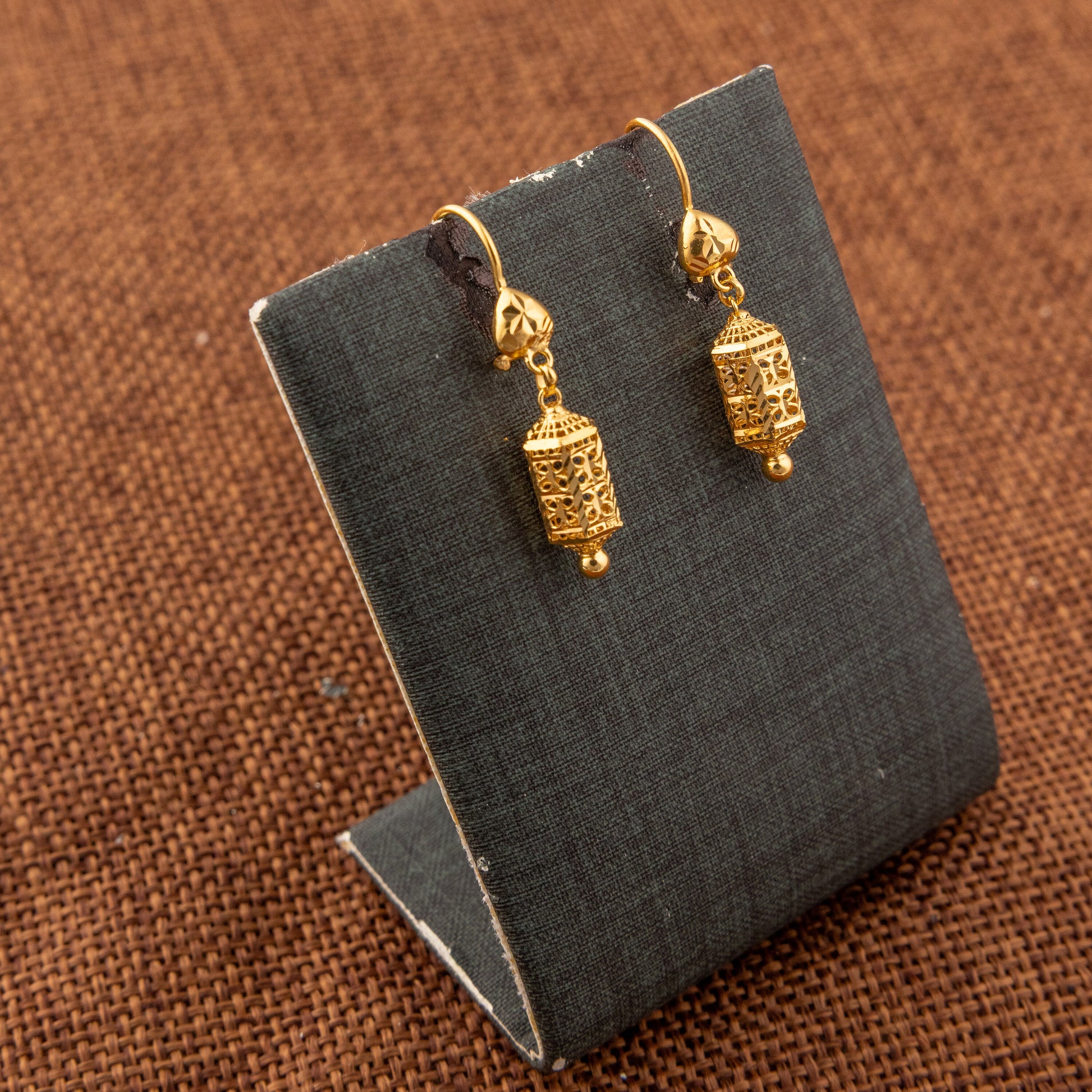 Kid's Bead Drop Earrings (D23) - 925 Silver & 24K Gold Plated - Falaq Jewellery Oman