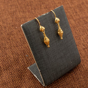 Kid's Bead Drop Earrings (D24) - 925 Silver & 24K Gold Plated - Falaq Jewellery Oman