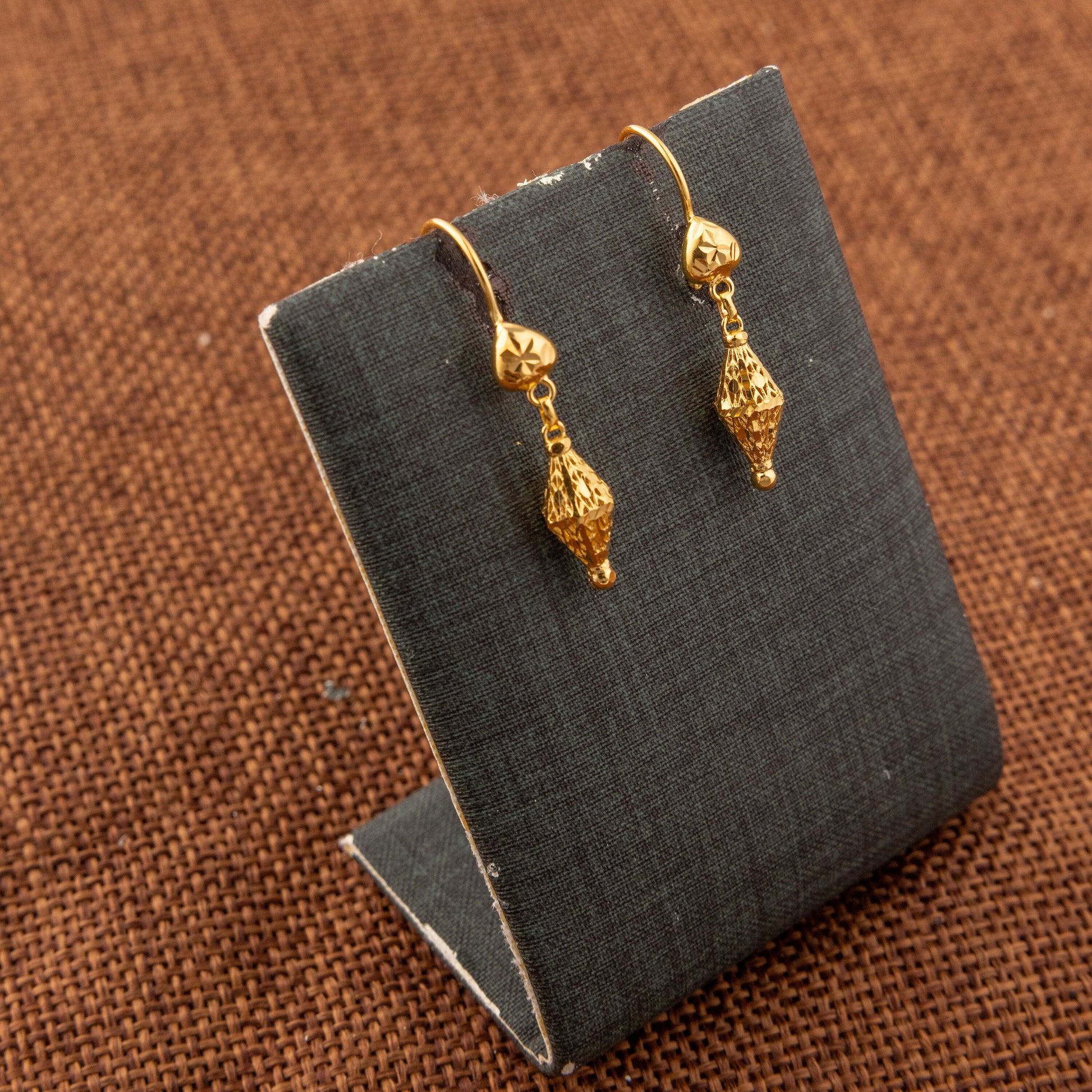 Kid's Bead Drop Earrings (D24) - 925 Silver & 24K Gold Plated - Falaq Jewellery Oman