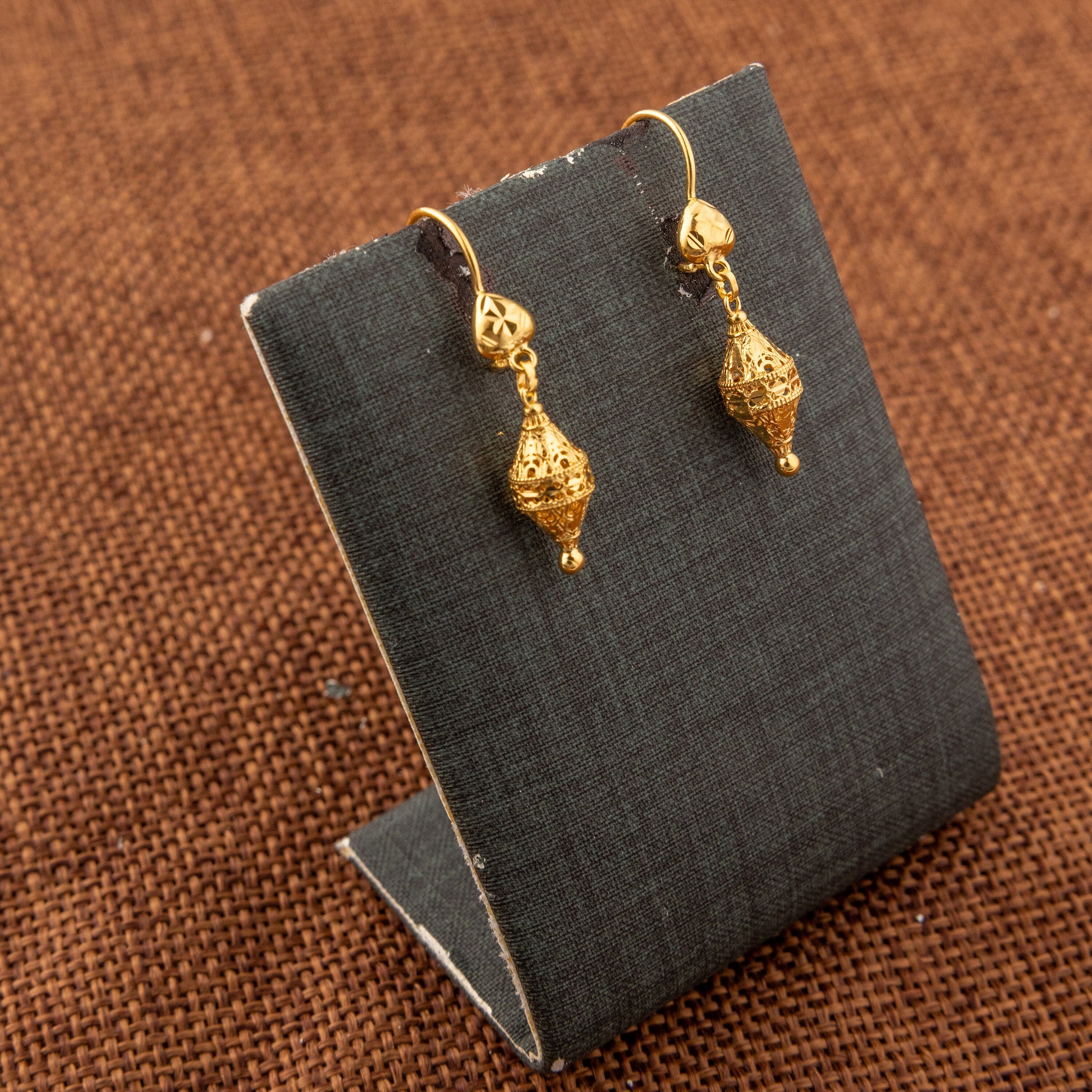 Kid's Bead Drop Earrings (D26) - 925 Silver & 24K Gold Plated - Falaq Jewellery Oman