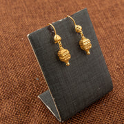 Kid's Bead Drop Earrings (D27) - 925 Silver & 24K Gold Plated - Falaq Jewellery Oman