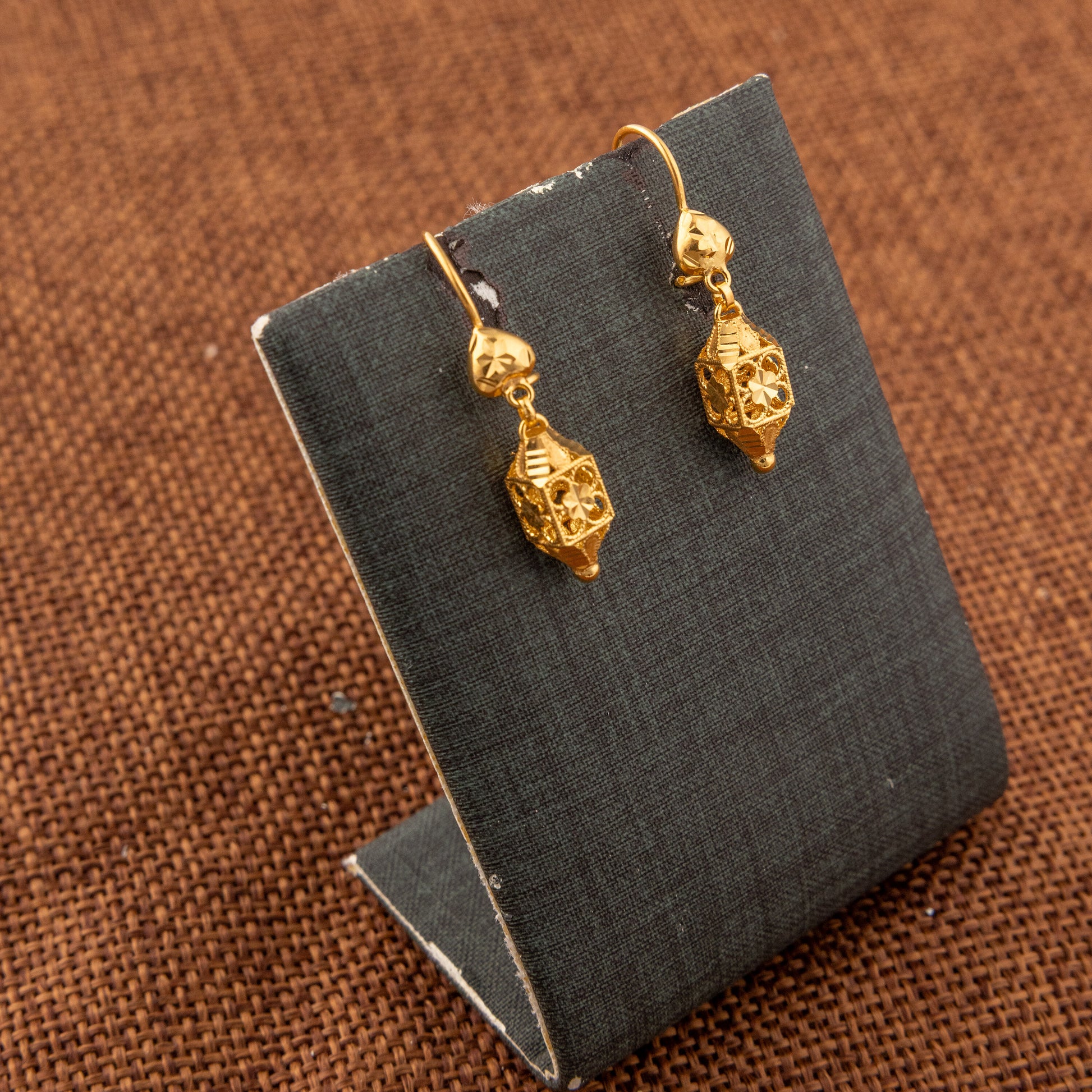 Kid's Bead Drop Earrings (D31) - 925 Silver & 24K Gold Plated - Falaq Jewellery Oman