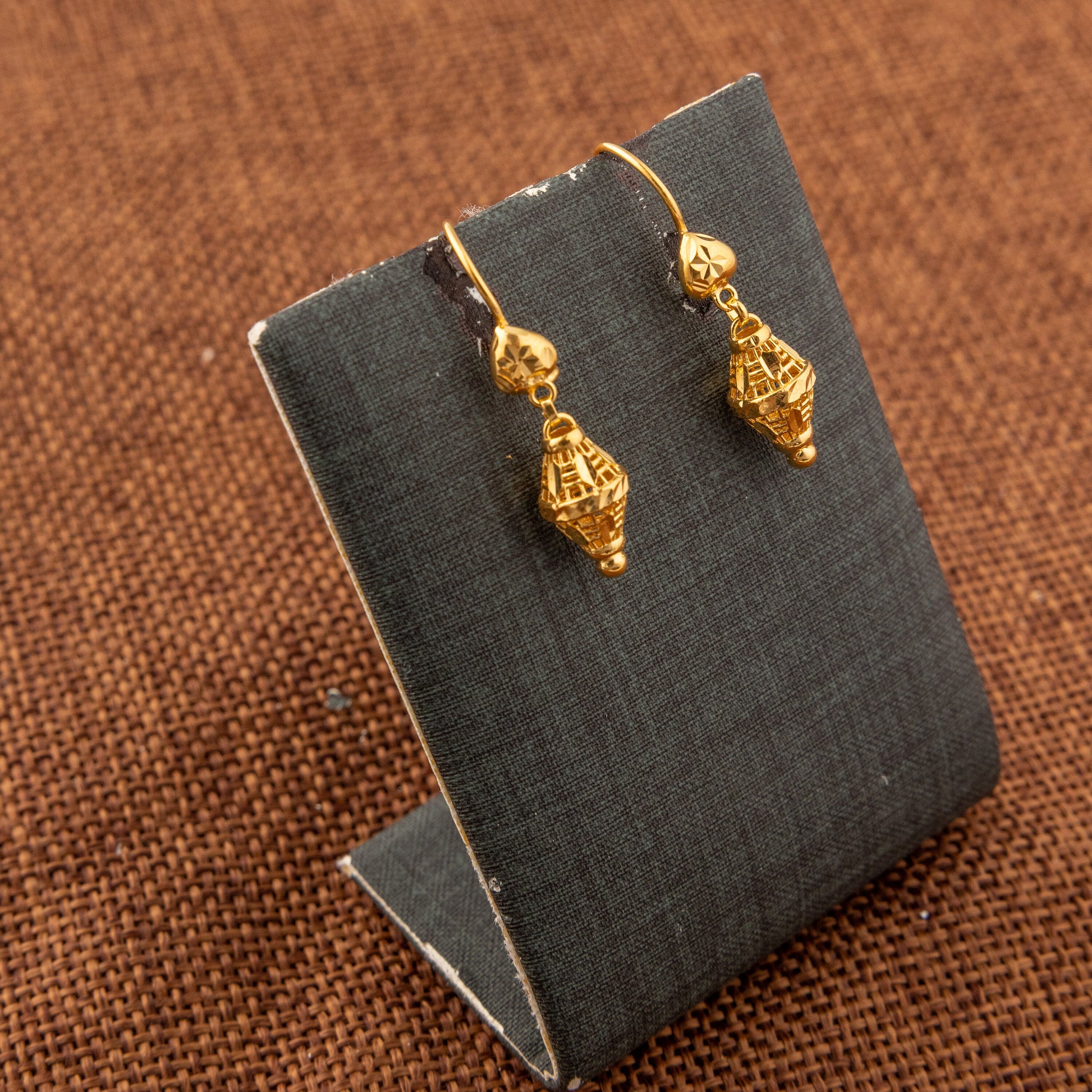 Kid's Bead Drop Earrings (D32) - 925 Silver & 24K Gold Plated - Falaq Jewellery Oman