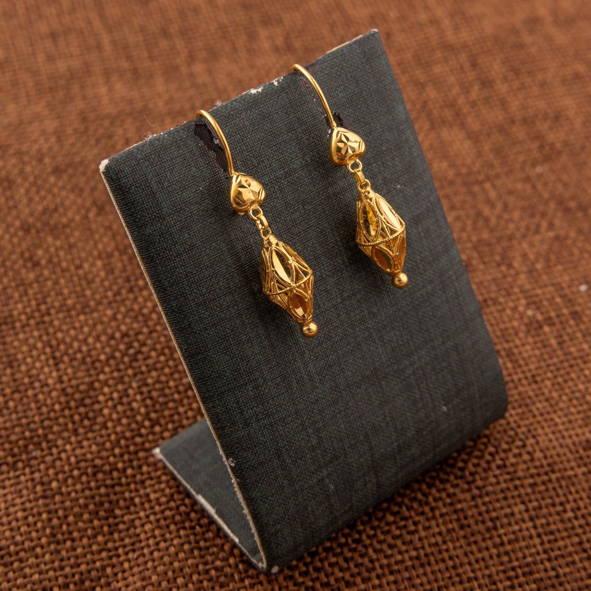 Kid's Bead Drop Earrings (D4) - 925 Silver & 24K Gold Plated - Falaq Jewellery Oman