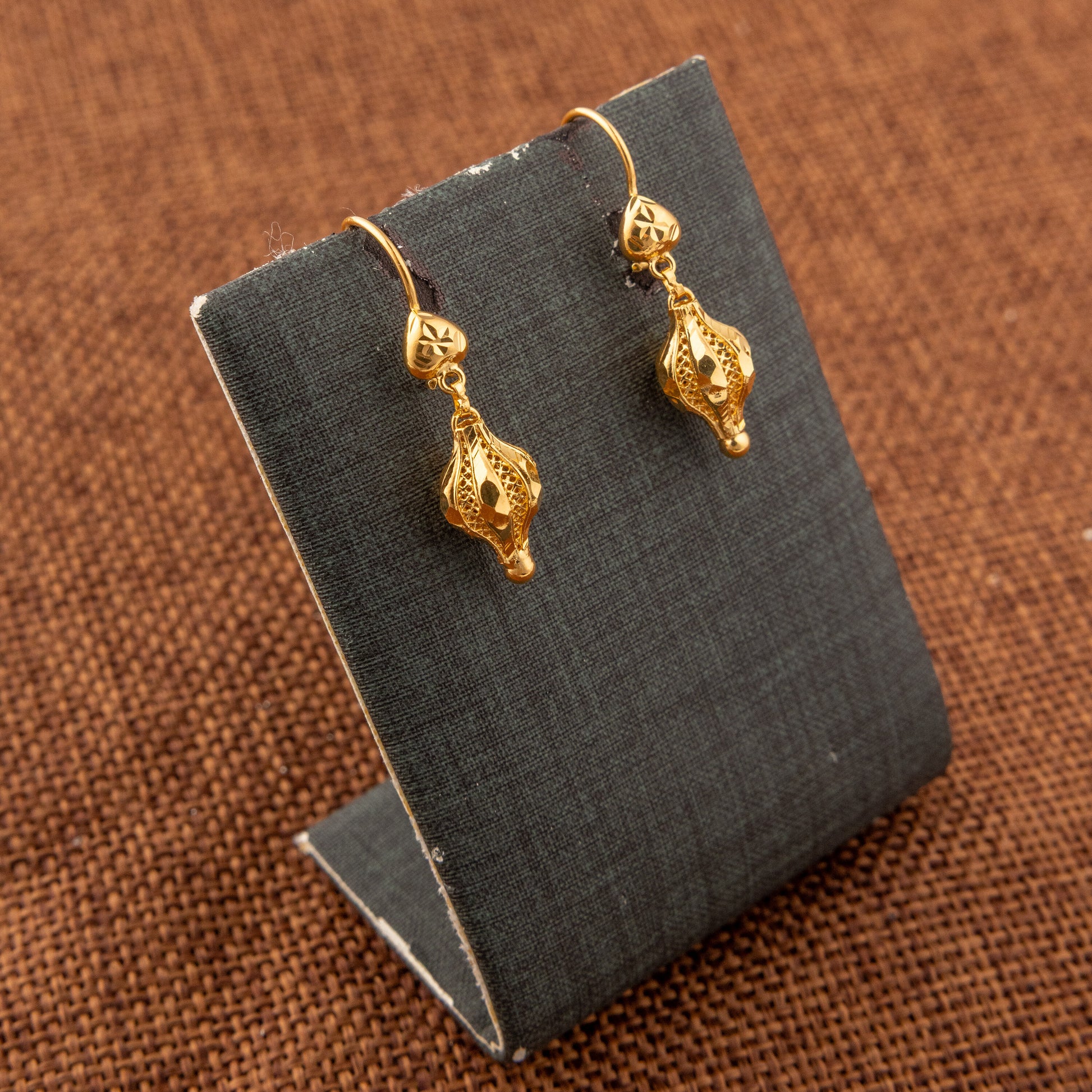 Kid's Bead Drop Earrings (D7) - 925 Silver & 24K Gold Plated - Falaq Jewellery Oman