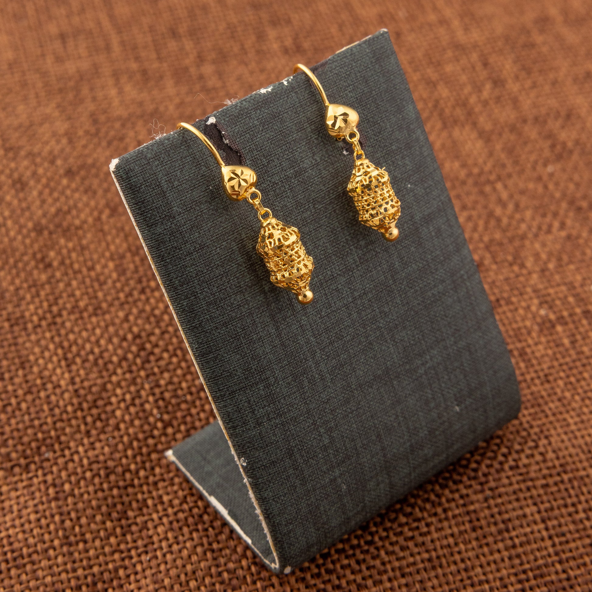 Kid's Bead Drop Earrings (D8) - 925 Silver & 24K Gold Plated - Falaq Jewellery Oman
